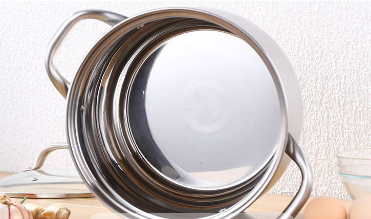 Household 304 Stainless Steel Soup Pot, Extra-high with Double Bottom and Thick Stew Pot Cookware Kitchen Pots Hot Pot 2.5-9L