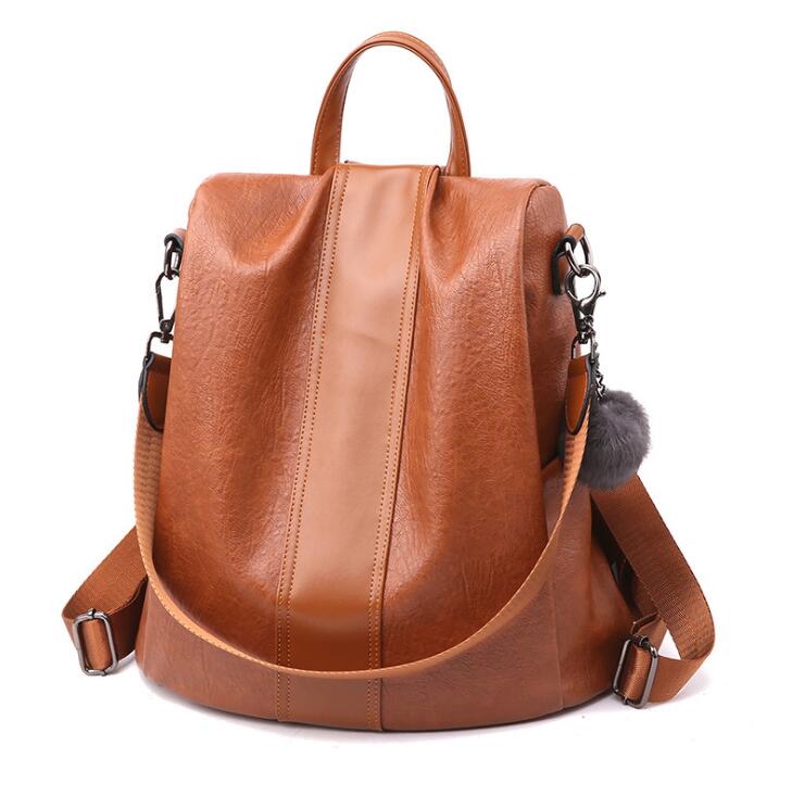 Multifunction Vegan Women's Anti-Theft Faux Leather Backpack