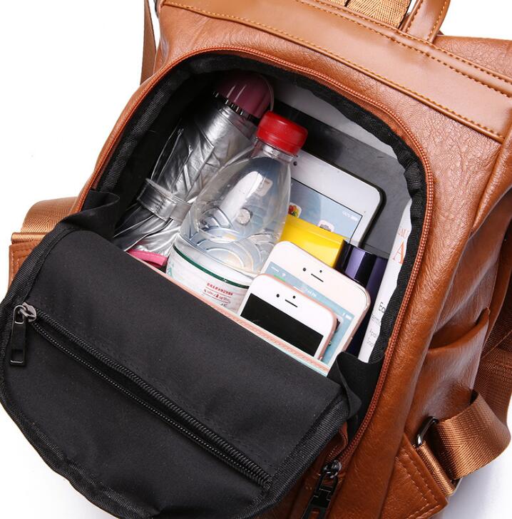 Multifunction Vegan Women's Anti-Theft Faux Leather Backpack