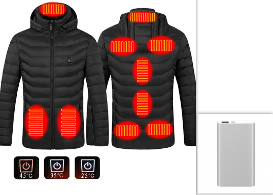 New Heated Jacket Coat USB Electric Jacket Cotton Coat Heater Thermal Clothing Heating Vest Men's Clothes Winter