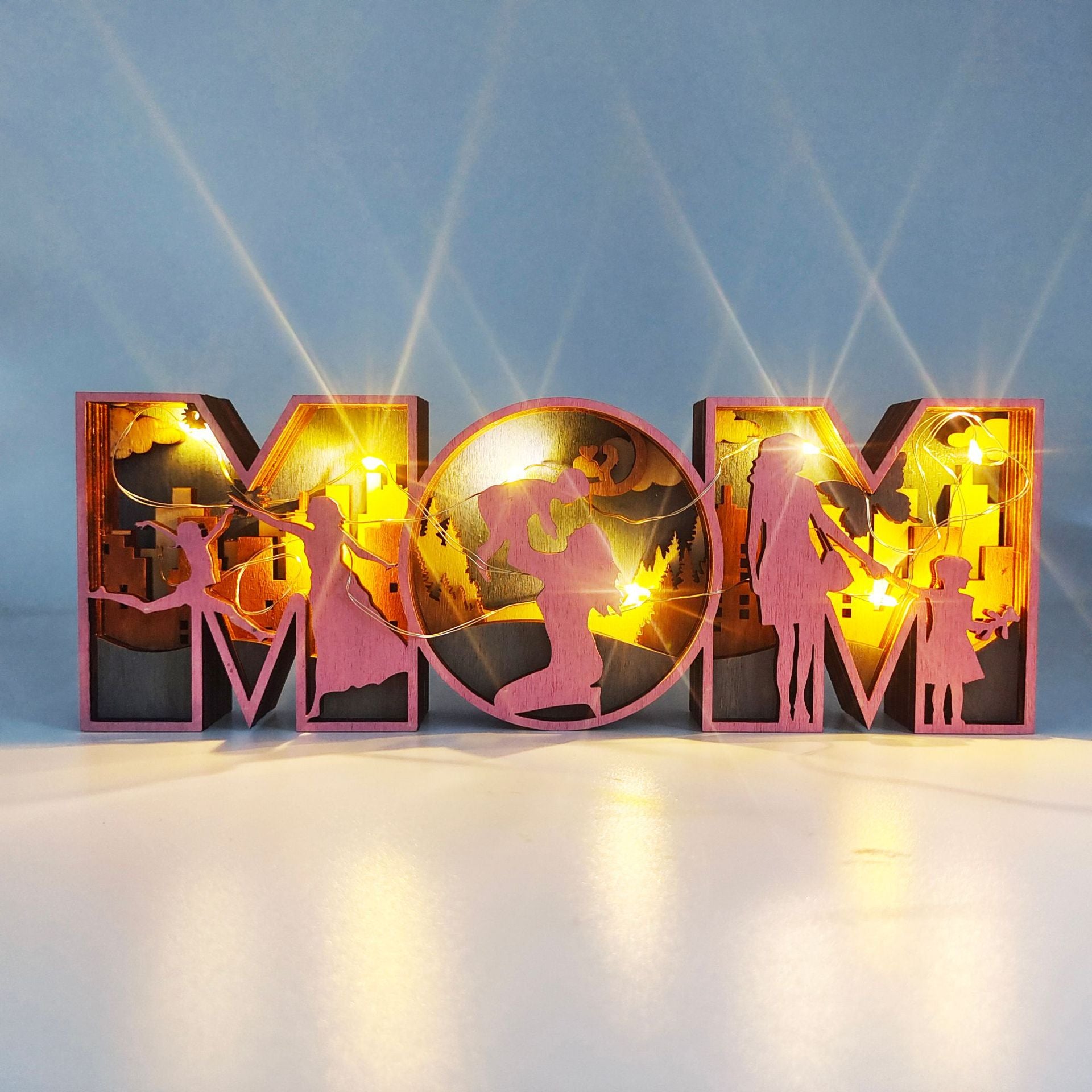 lluminated Love: Handcrafted Wooden Decorations for Mother's Day & Father's Day