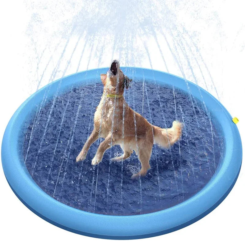Swimming Pool With Water Sprinkler Pad Play & Cooling Mat Outdoor Interactive Fountain Toy for You and your Pets