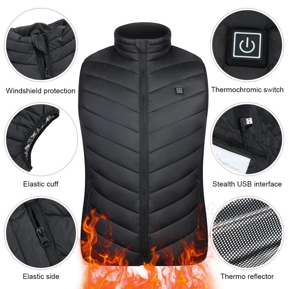 USB Heated Vest Winter Jacket