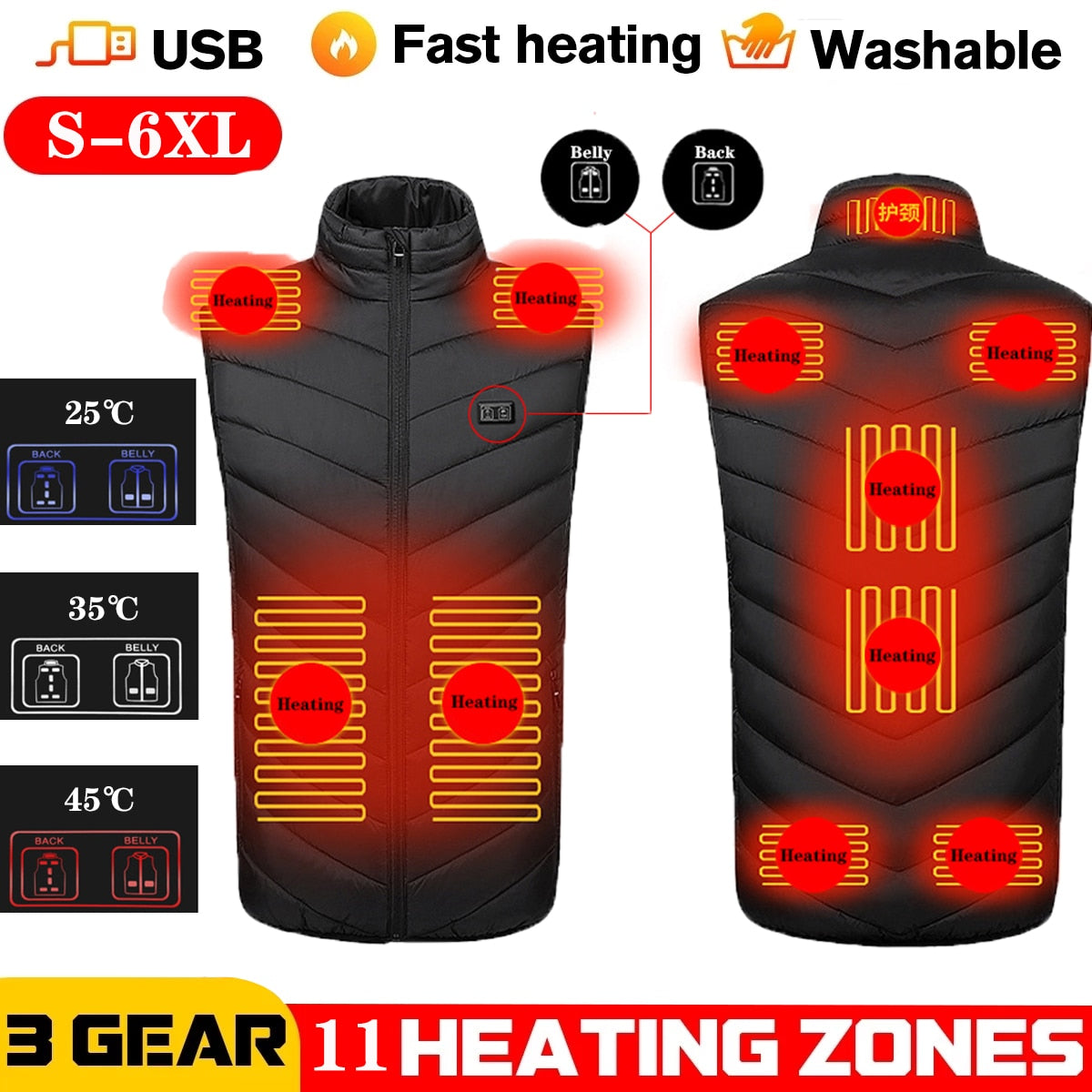 Heated Vest Thermal Clothing