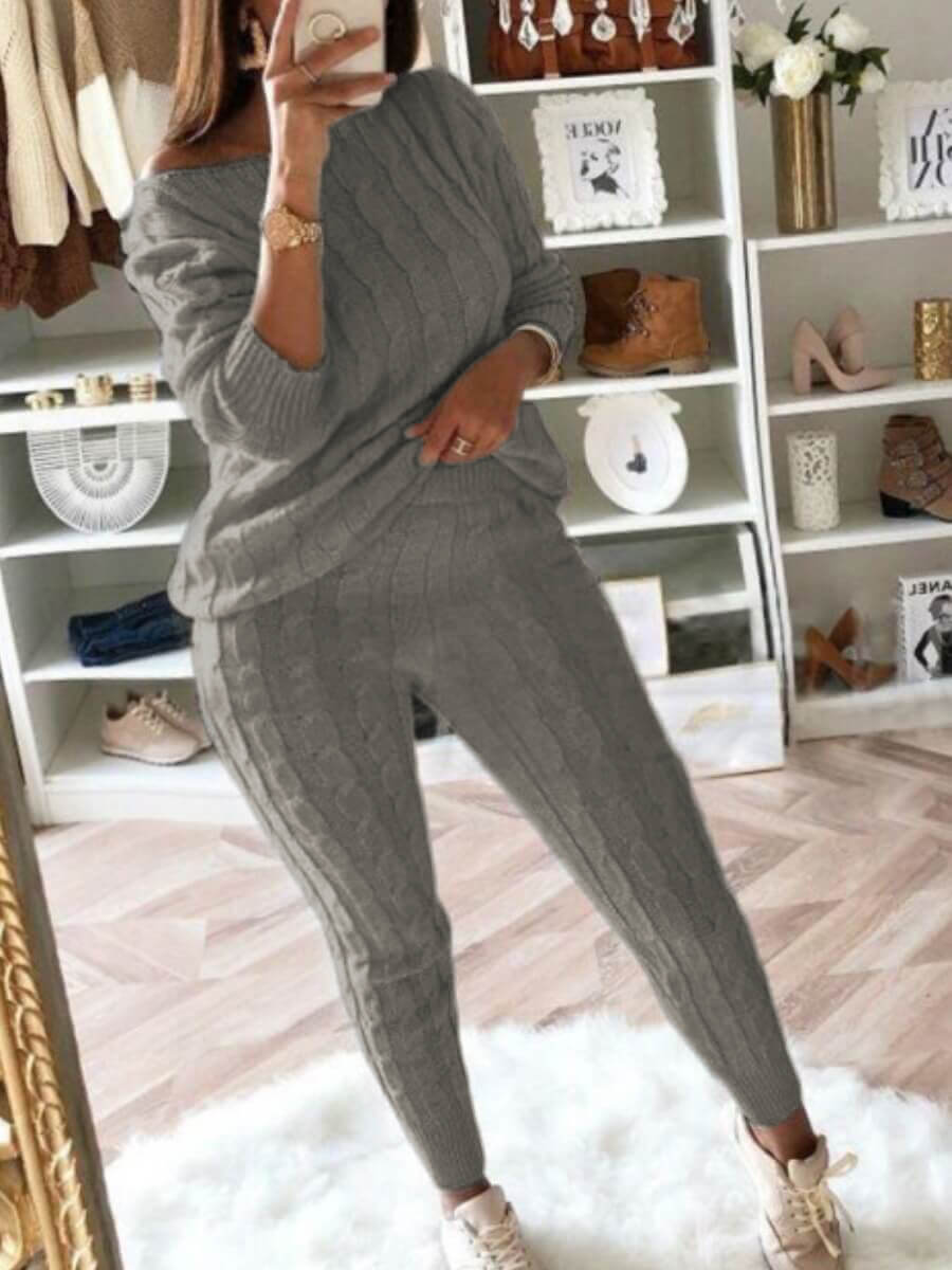 Plus Size Knit Pants Set