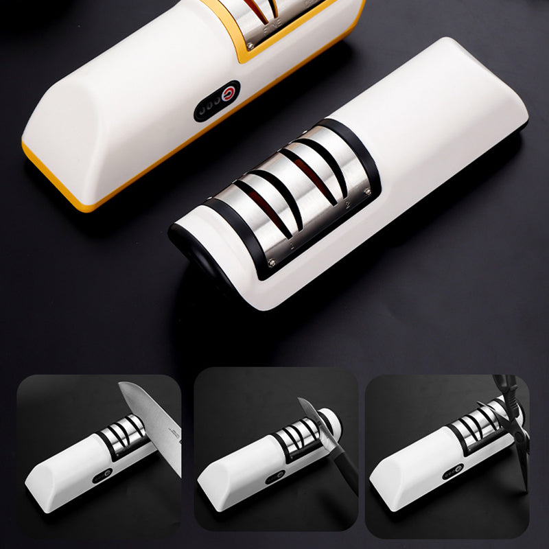 Automatic Electric Knife Sharpener: USB Rechargeable, Fast Sharpening for Knives, Scissors, and Grinders - Adjustable Kitchen Tool”