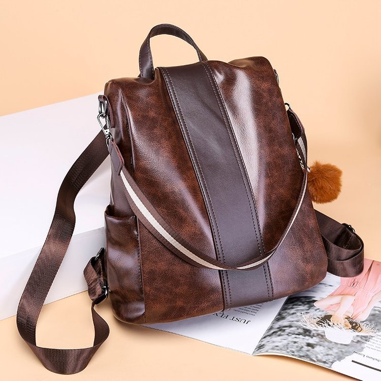 Multifunction Vegan Women's Anti-Theft Faux Leather Backpack