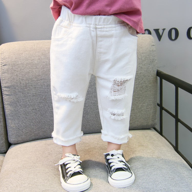 Trendy Ripped Jeans for Little Girls: Stylish Denim for Fashionable Kids