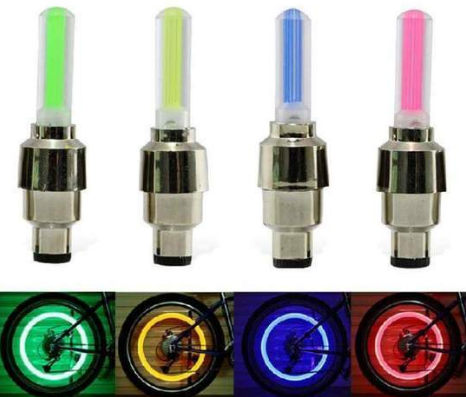 Neon Lights Tyre Wheel Valve Cap Light LED Flash Car Tire Valve Caps Air Cover Tire Rim Valve Wheel Stem Cap Bike Light