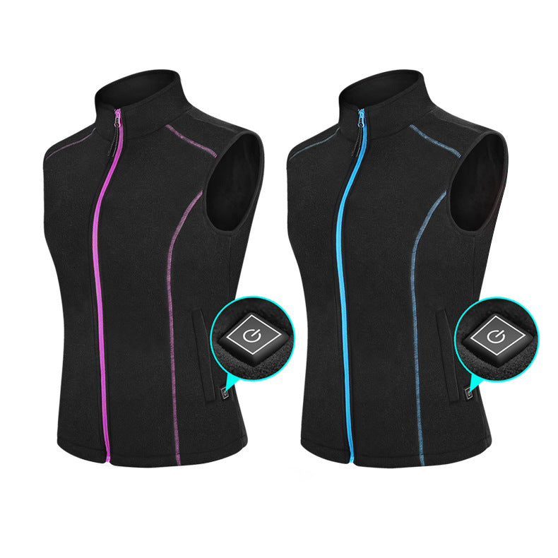 Fleece Electric Heating Vest USB Four Zone Thin Thermal Insulation Intelligent Heating