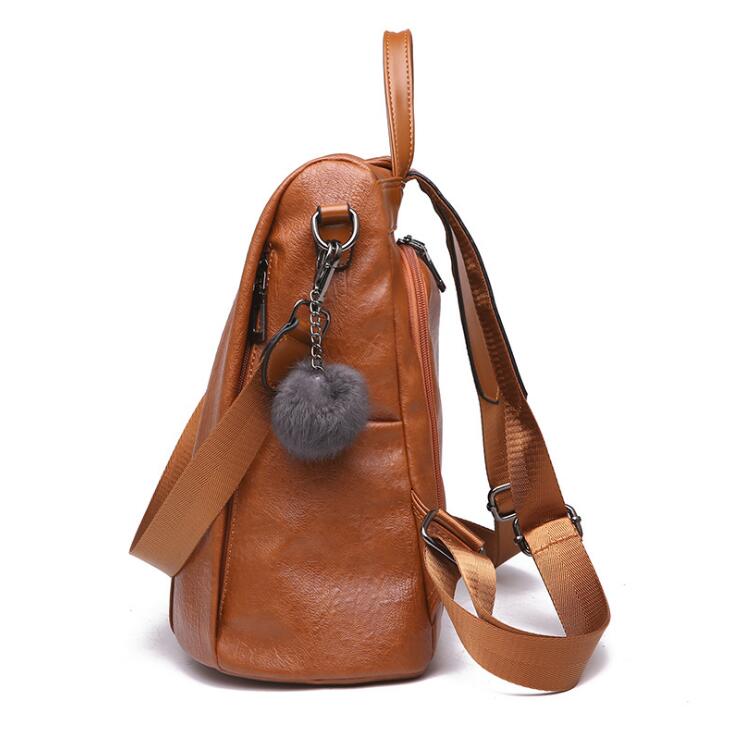 Multifunction Vegan Women's Anti-Theft Faux Leather Backpack