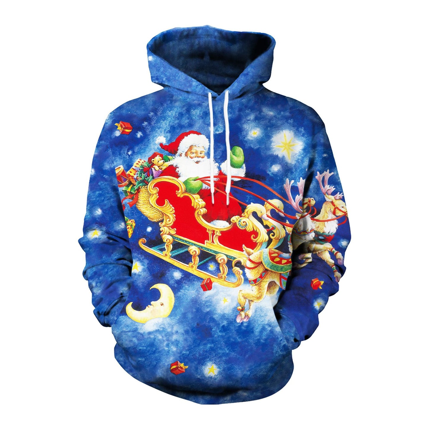 Elk Christmas Animal Print Couple Hooded Sweater