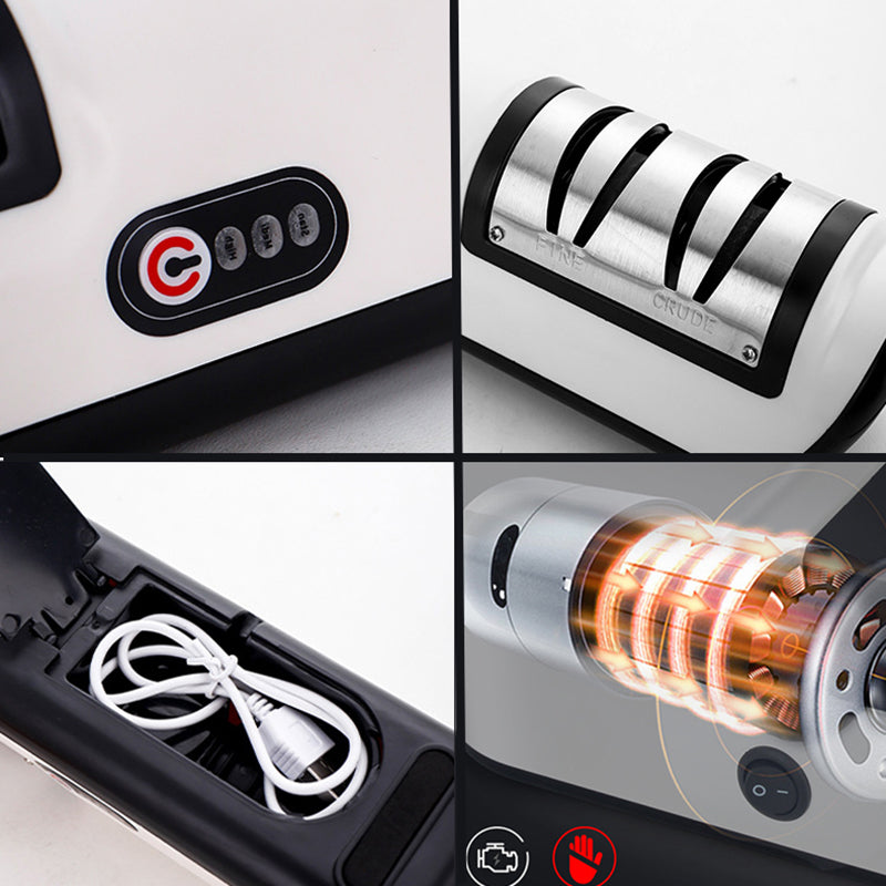 Automatic Electric Knife Sharpener: USB Rechargeable, Fast Sharpening for Knives, Scissors, and Grinders - Adjustable Kitchen Tool”