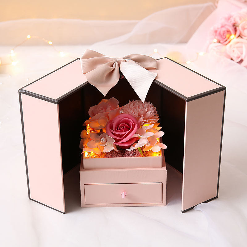 Enchanting Mother’s Day Jewelry Box: Illuminated Heart with Roses - Perfect Gift for Mom!