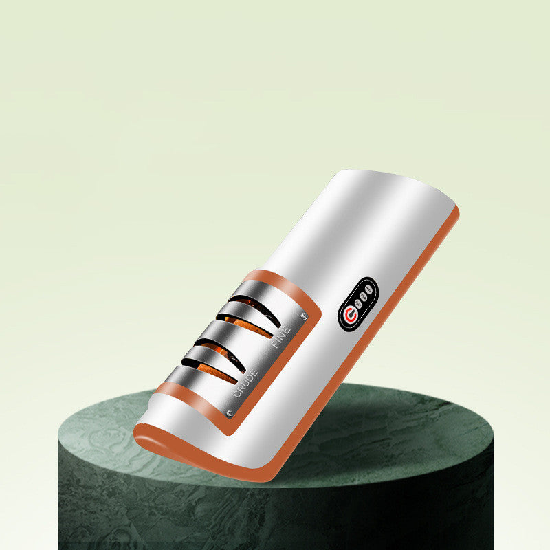 Automatic Electric Knife Sharpener: USB Rechargeable, Fast Sharpening for Knives, Scissors, and Grinders - Adjustable Kitchen Tool”