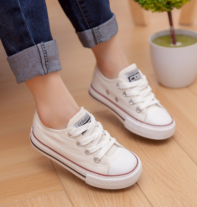 Canvas shoes non-slip casual shoes student parent-child shoes new baby shoes white shoes