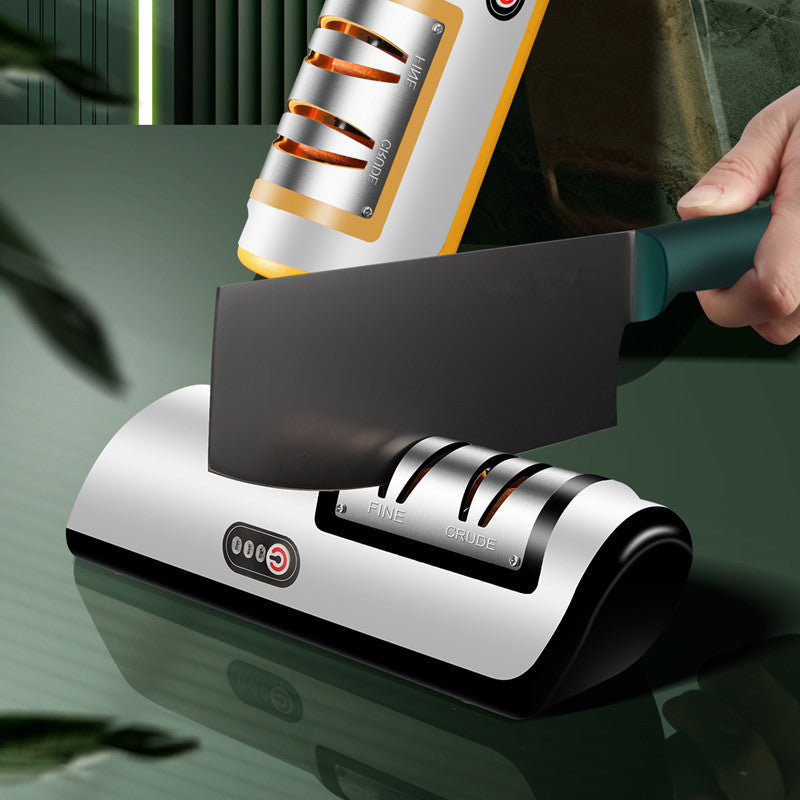 Automatic Electric Knife Sharpener: USB Rechargeable, Fast Sharpening for Knives, Scissors, and Grinders - Adjustable Kitchen Tool”