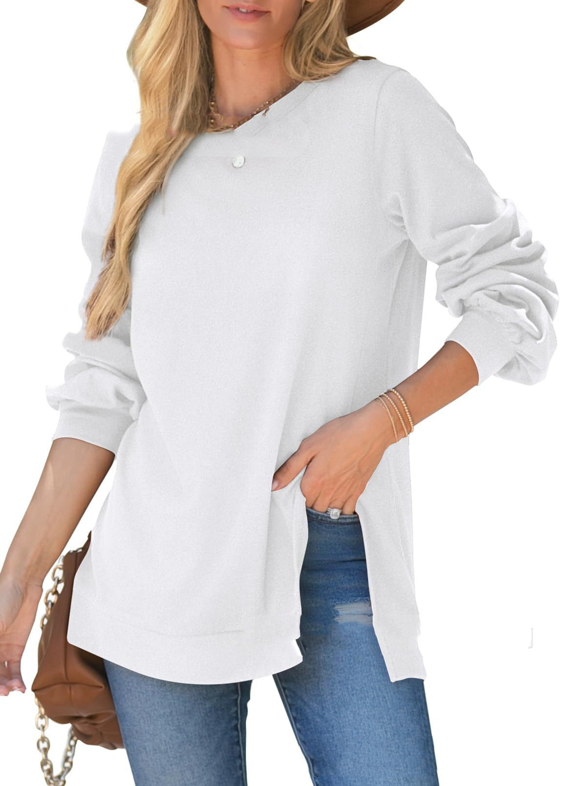 Women's Pullover Side Slit Sweater