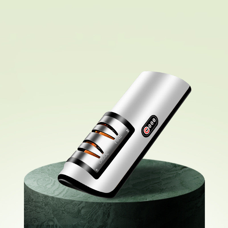 Automatic Electric Knife Sharpener: USB Rechargeable, Fast Sharpening for Knives, Scissors, and Grinders - Adjustable Kitchen Tool”