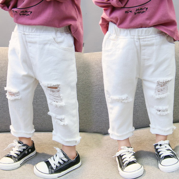 Trendy Ripped Jeans for Little Girls: Stylish Denim for Fashionable Kids