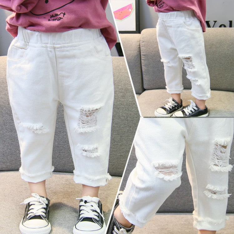 Trendy Ripped Jeans for Little Girls: Stylish Denim for Fashionable Kids