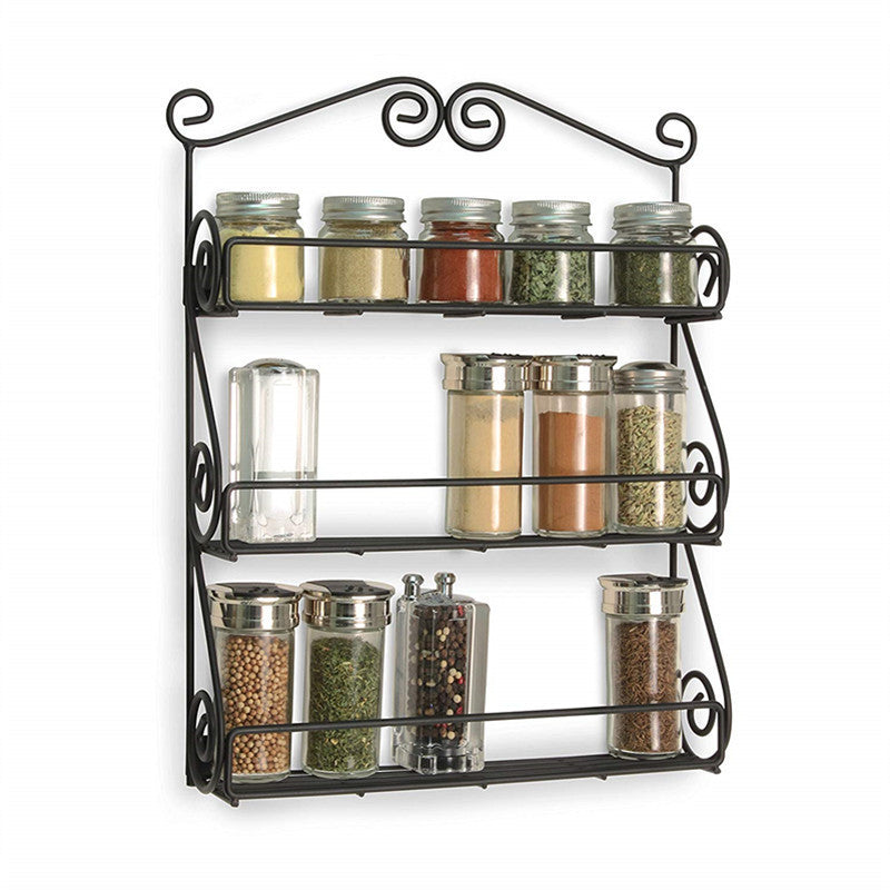 Modern Minimalist Iron Kitchen Storage Rack Wall Hanging Holder