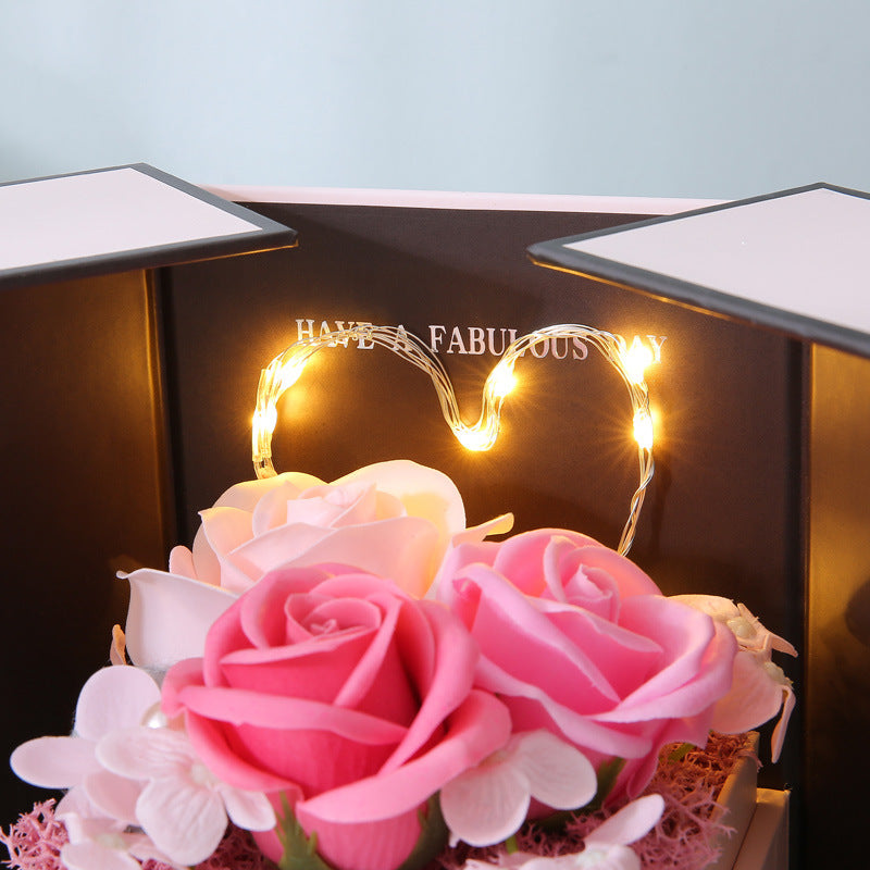 Enchanting Mother’s Day Jewelry Box: Illuminated Heart with Roses - Perfect Gift for Mom!