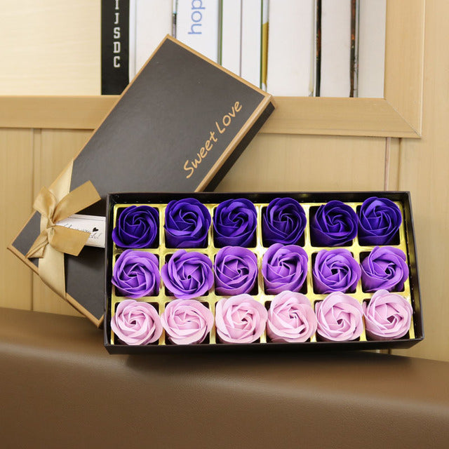 Mother's Day Gift: Rose Soap Flower Gift Box with Artificial Roses - Window Display