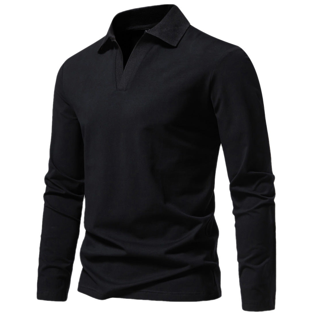 Retro Men's V-neck Long-sleeved T-shirt