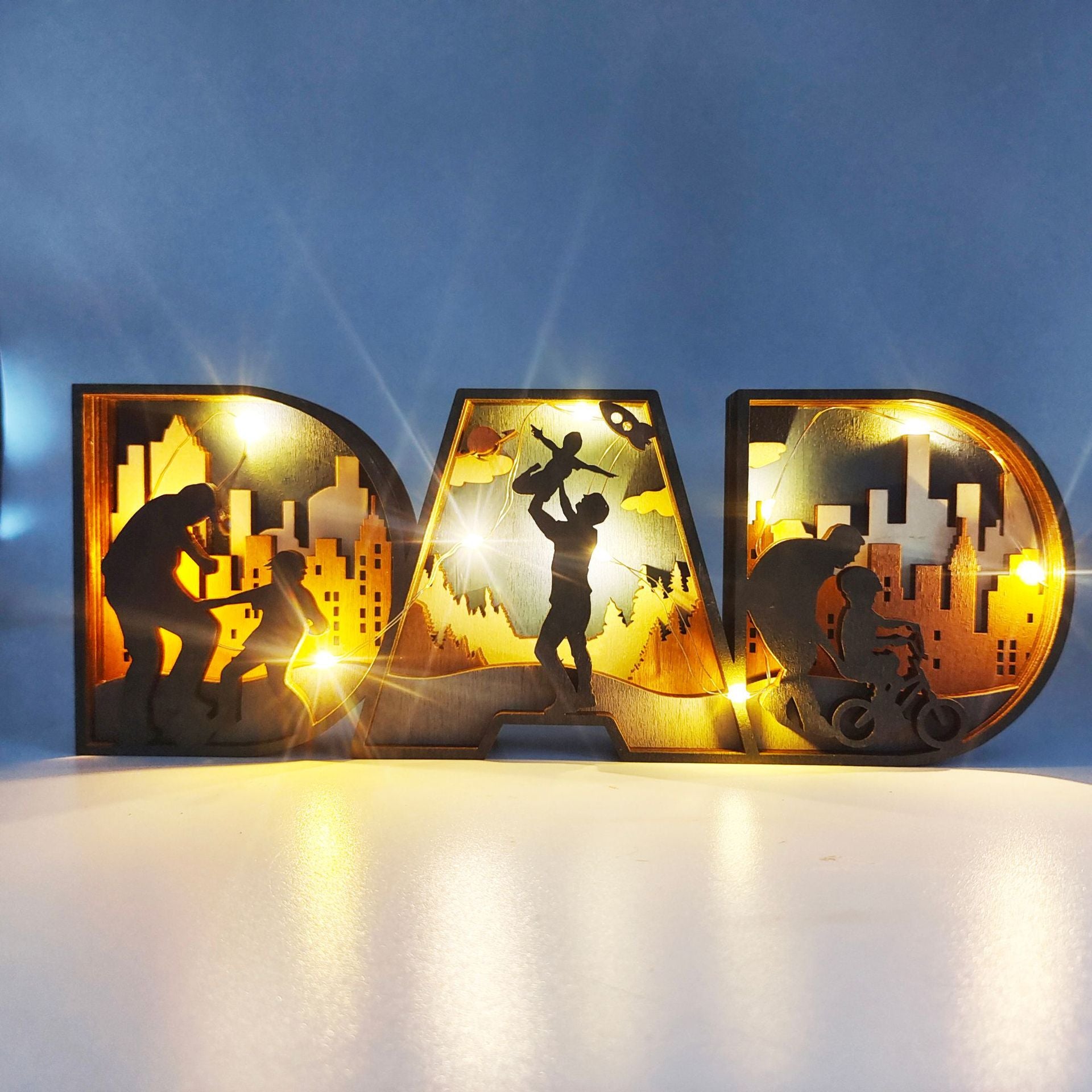 lluminated Love: Handcrafted Wooden Decorations for Mother's Day & Father's Day