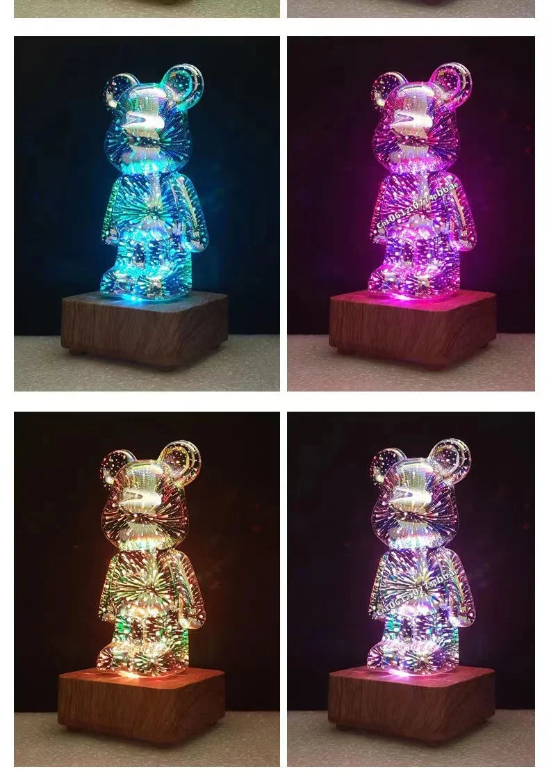 LED 3D Bear Firework Night Light For Kids and Adults