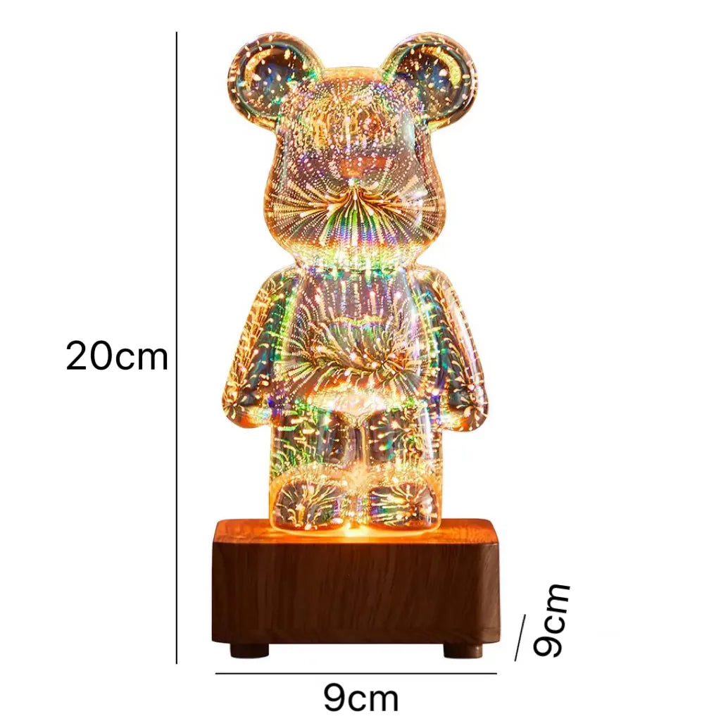 LED 3D Bear Firework Night Light For Kids and Adults