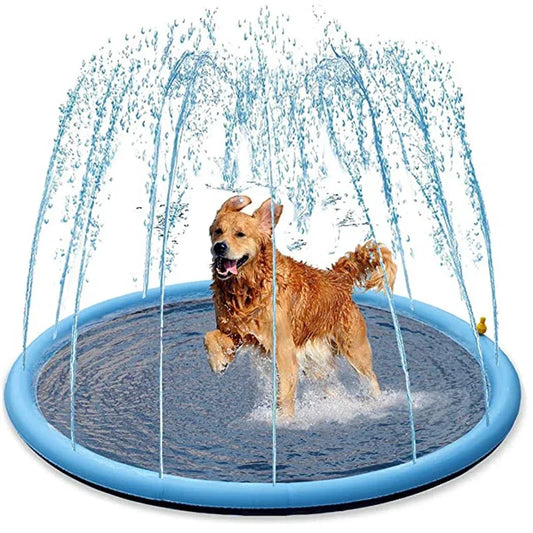 Swimming Pool With Water Sprinkler Pad Play & Cooling Mat Outdoor Interactive Fountain Toy for You and your Pets