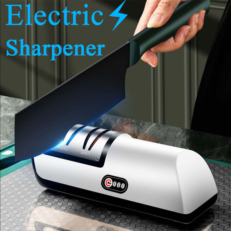 Automatic Electric Knife Sharpener: USB Rechargeable, Fast Sharpening for Knives, Scissors, and Grinders - Adjustable Kitchen Tool”