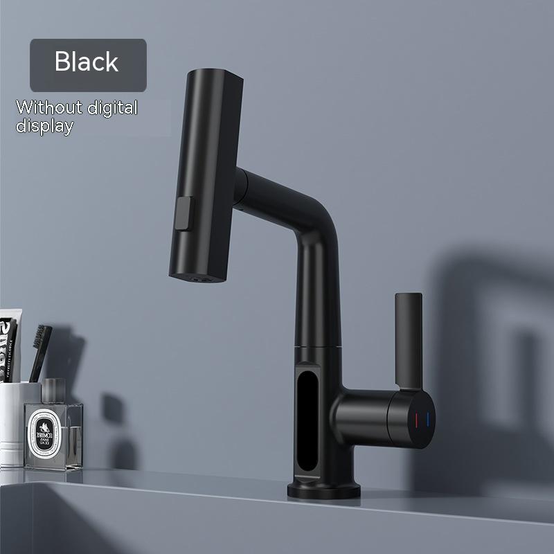 Intelligent Digital Display Faucet Pull-out Basin Faucet Temperature Digital Display Rotation