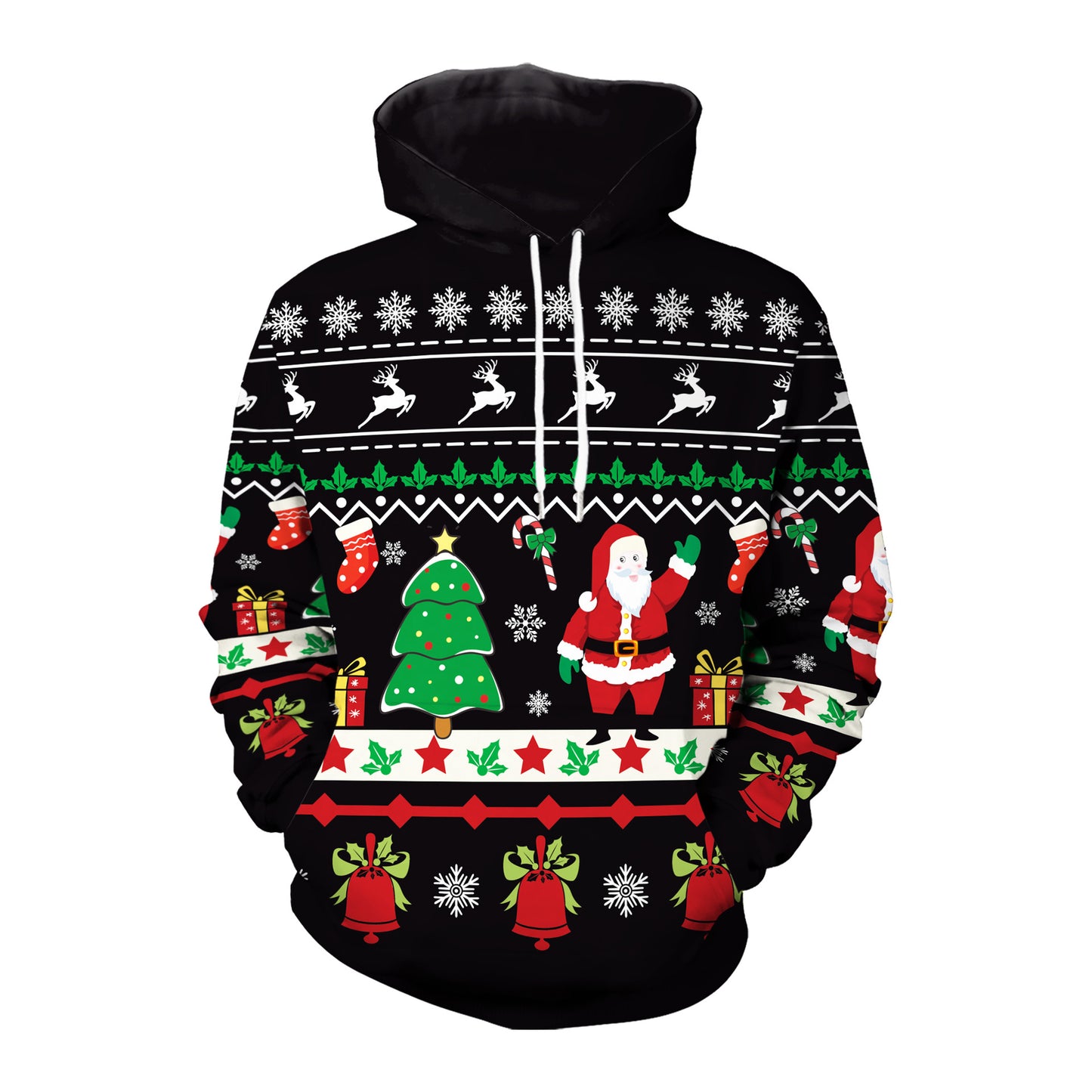 Elk Christmas Animal Print Couple Hooded Sweater