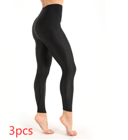 Women's Workout Leggings Casual Shiny Glossy Legging Female