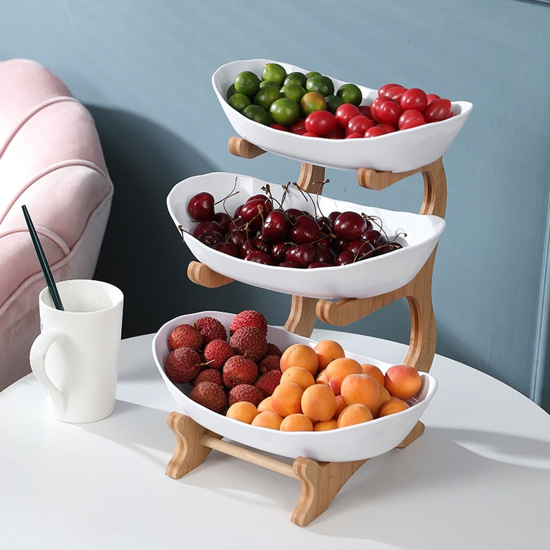 Wooden Partitioned Dish Set
