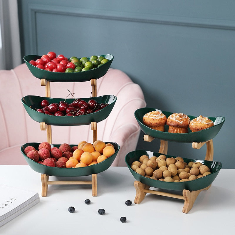 Wooden Partitioned Dish Set