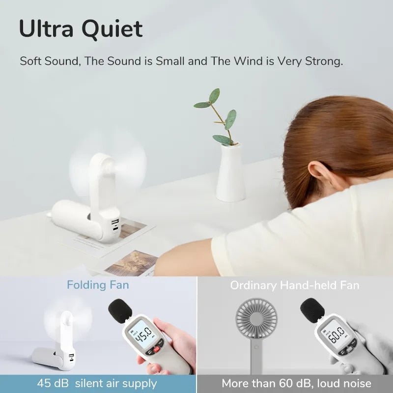 Portable Handheld Fan with Power Bank