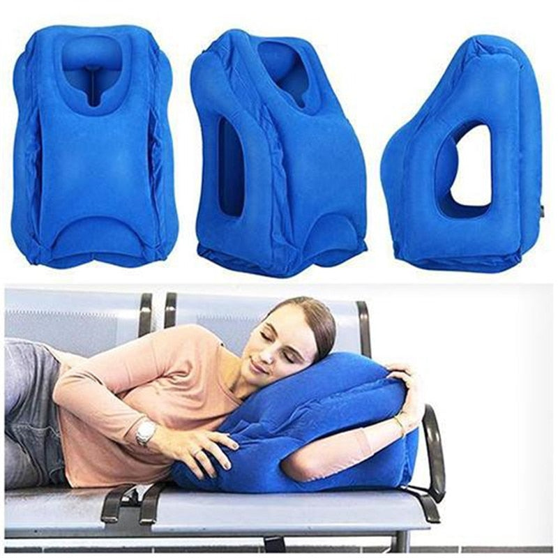 Inflatable Travel Pillow with Chin Support