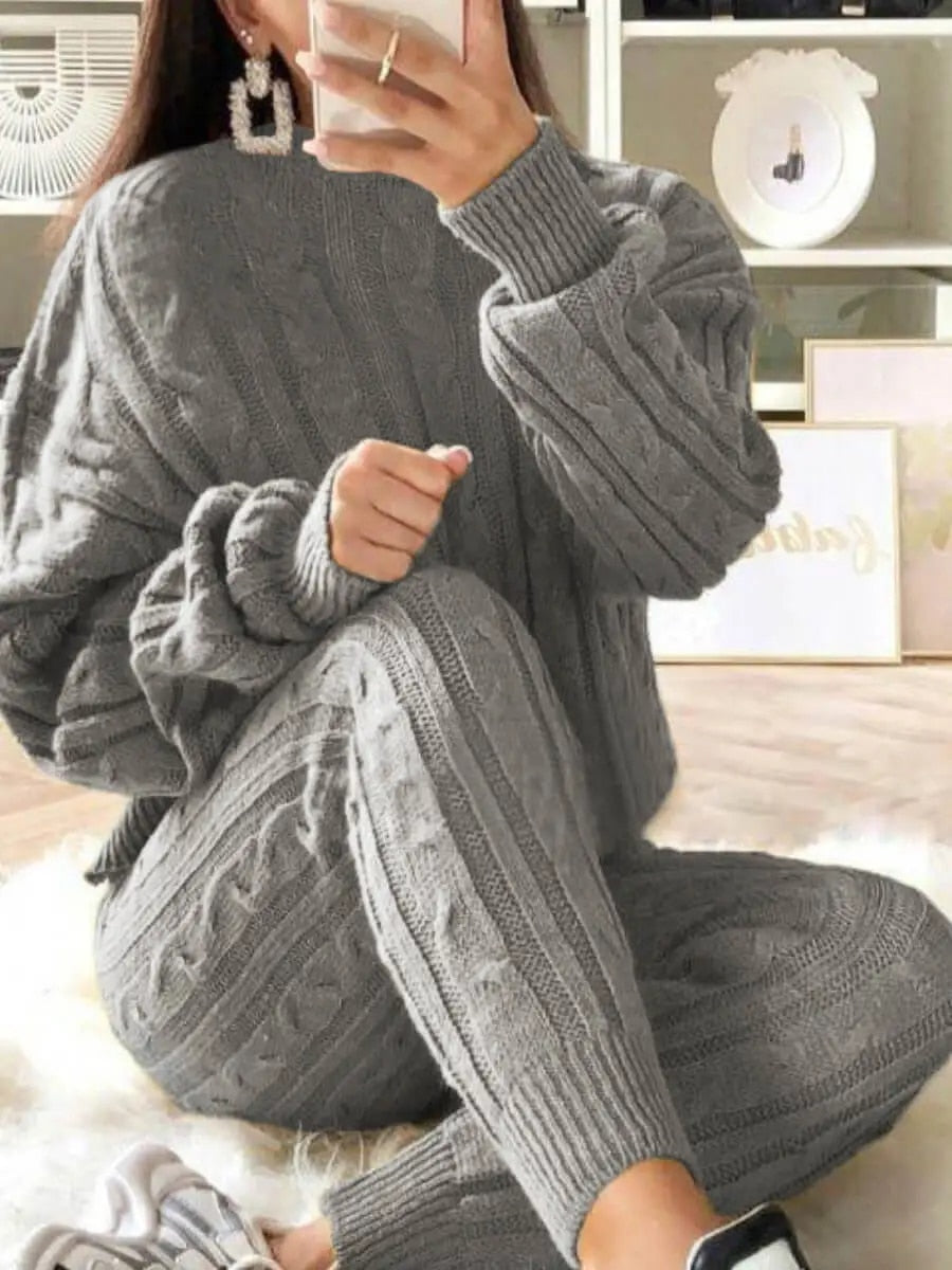 Plus Size Knit Pants Set