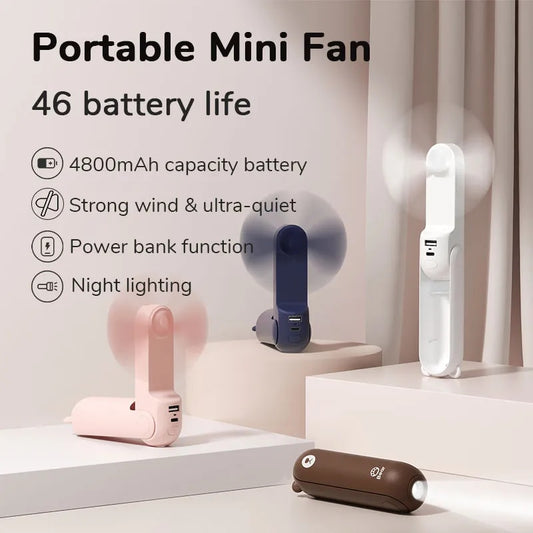 Portable Handheld Fan with Power Bank