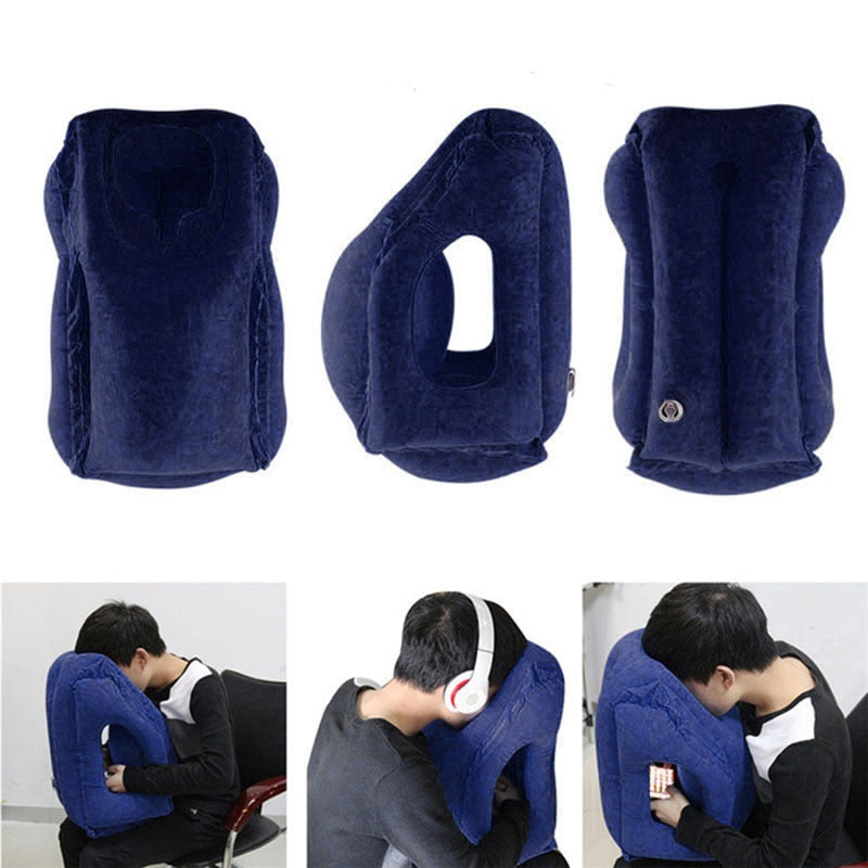 Inflatable Travel Pillow with Chin Support