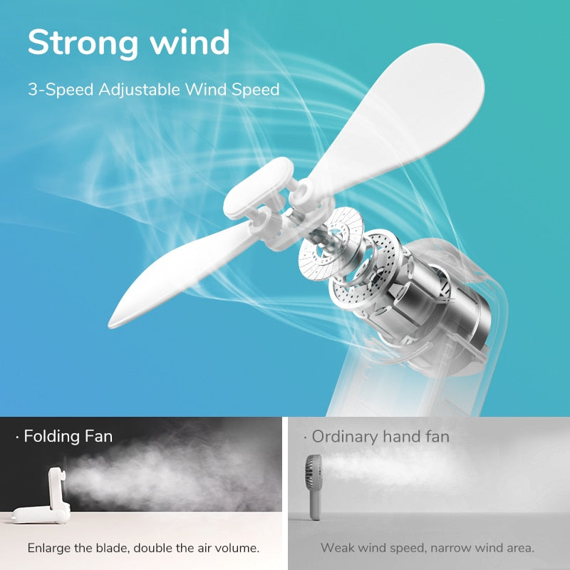 Portable Handheld Fan with Power Bank