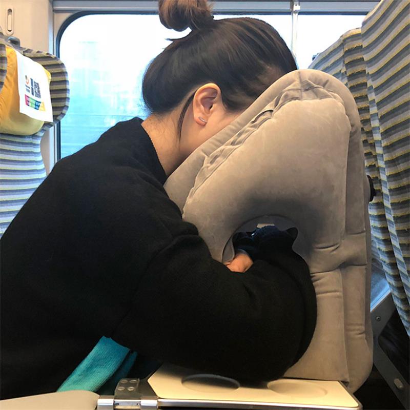 Inflatable Travel Pillow with Chin Support